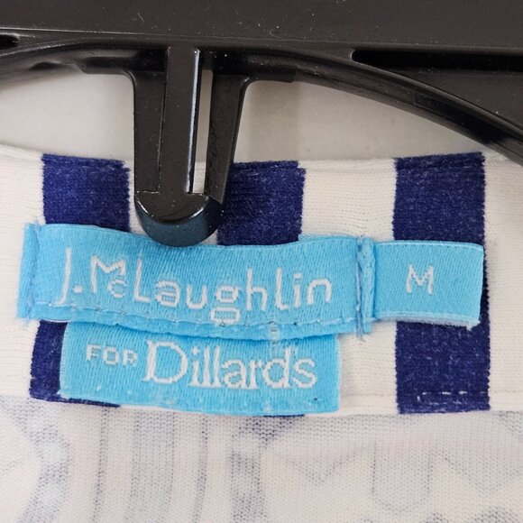 J. McLaughlin Biscayne Band Collar Tunic Size Medium Catalina Cloth Blue - Picture 5 of 9